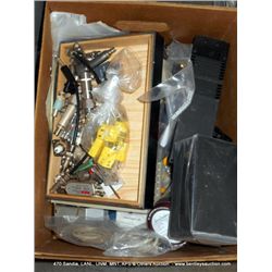 BOX: ASSORTED RF COMPONENTS, CONNECTORS, WIRE