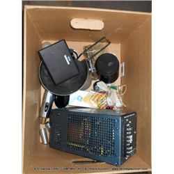 BOX: POWER SUPPLY, LIGHT BULBS, PHOTO EQUIPMENT