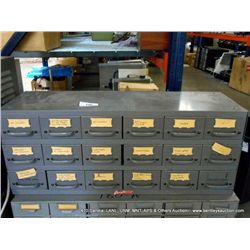 18 DRAWER STEEL CABINET & CONTENTS