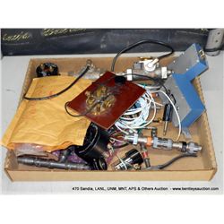 MISC LOT BOX: ASSORTED RF CONNECTORS, PLUG-INS & CABLE