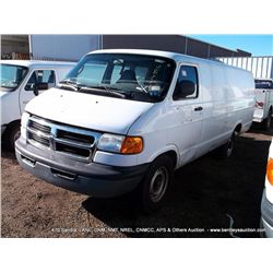 2001 DODGE RAM VAN 3500 MAXIVAN ~ 124,469 MILES VIN: 2B7LB31Z31K538732, CARGO VAN, RWD, 5.9L, V8, OH