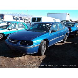 2004 CHEVROLET IMPALA ~ 150,292 MILES VIN: 2G1WF55K149189696, SEDAN, FWD, V6, 3.8L 5 KEYS  ONE FOB T