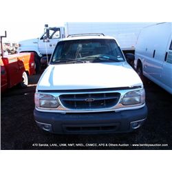 2000 FORD EXPLORER, 4WD ~ 170,702 MILES VIN: 1FMZU73E7YUA49000, SUV, 4WD, V6, 4.0L 1 KEY 1 FOB TITLE