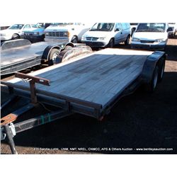 1974 HOME MADE 7'x16' FLAT BED UTILITY TRAILER NO KEYS TITLE # 101021GA3074388 TST377351SPLA