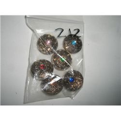 VINTAGE BEAUTIFUL BUTTON COVERS 6 TOTAL MATCHING SET ALL STAMPED *NONY NEW YORK* WITH DIFFERENT COLO