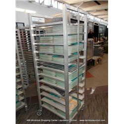 4-WHEEL TRAY RACK W/ TRAYS