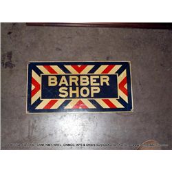 ENAMEL PAINTED SIGN, BARBER SHOP