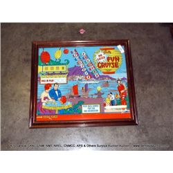 FRAMED BALLY FUN CRUISE PINBALL GLASS
