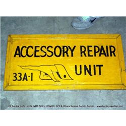 ACCESSORY REPAIR UNIT WOODEN SIGN