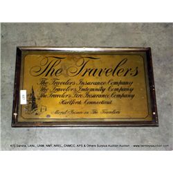 THE TRAVELER'S INSURANCE METAL SIGN