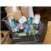 Image 1 : SHOPPING CART: ASSORTED PAINT & CLEANING CHEMICALS