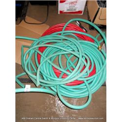 LOT: GARDEN HOSE & RED PEX POLY TUBING