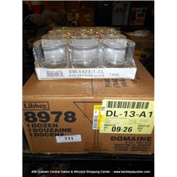 BOX: LIBBEY 8978 TALL STEM GLASSES & SMALL 9 OZ TUMBLERS