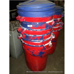 RED & BLUE 40-GALLON TRASHCAN W/ 5 LIDS 6X MONEY