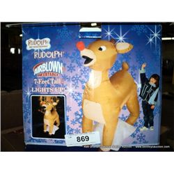 BOX: DECORATED AIR BLOWN INFLATABLES, RUDOLPH 2X MONEY