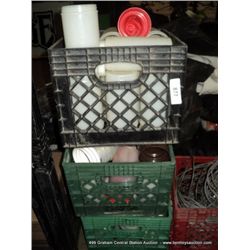 POLY CRATE: PLASTIC CUPS & STORAGE BOTTLES 3X MONEY