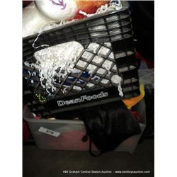 POLY CRATE: ASSORTED COSTUME PIECES, CLOWNING & POM POMS 2X MONEY