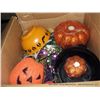 Image 1 : BOX: MARDI GRAS BEADS & ASSORTED HALLOWEEN DECORATIONS