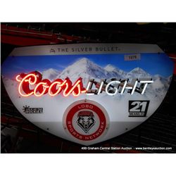 COORS LIGHT W/ LOBO NEON LIGHT SIGN