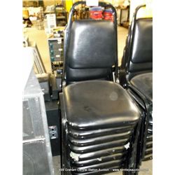 STACK: BLACK VINYL STACKING CHAIRS 8X MONEY