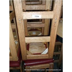 US WOOD RED TOPPED CUSHION BARSTOOL 29" 3X MONEY