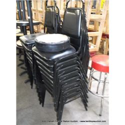 STACK: BLACK VINYL STACKING CHAIRS 8X MONEY