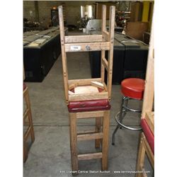 US WOOD RED TOPPED CUSHION BAR STOOL 29" 2X MONEY