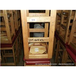 US WOOD RED TOPPED CUSHION BAR STOOL 29" 2X MONEY