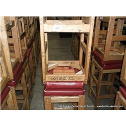 US WOOD RED TOPPED CUSHION BAR STOOL 29" 2X MONEY