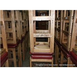 US WOOD RED TOPPED CUSHION BAR STOOL 29" 2X MONEY