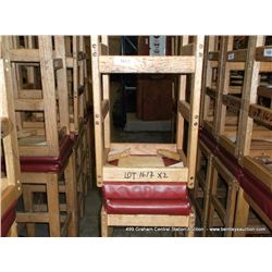 US WOOD RED TOPPED CUSHION BAR STOOL 29" 2X MONEY