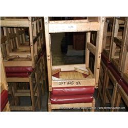 US WOOD RED TOPPED CUSHION BAR STOOL 29" 2X MONEY