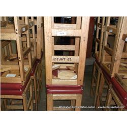 US WOOD RED TOPPED CUSHION BAR STOOL 29" 2X MONEY