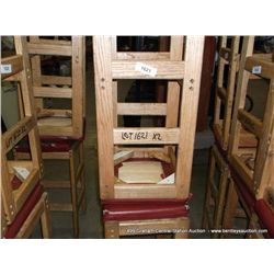 US WOOD RED TOPPED CUSHION BAR STOOL 29" 2X MONEY