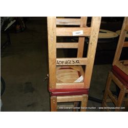 US WOOD RED TOPPED CUSHION BAR STOOL 29" 2X MONEY