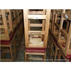 US WOOD RED TOPPED CUSHION BAR STOOL 29" 2X MONEY