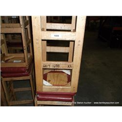 US WOOD RED TOPPED CUSHION BAR STOOL 29" 2X MONEY