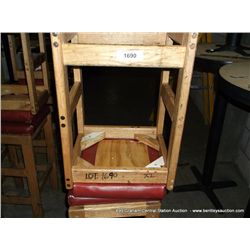 US WOOD RED TOPPED CUSHION BAR STOOL 29" 2X MONEY