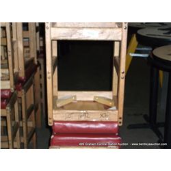 US WOOD RED TOPPED CUSHION BAR STOOL 29" 2X MONEY