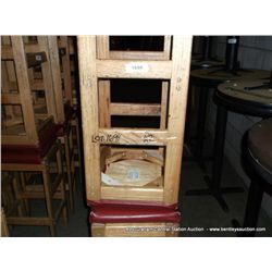 US WOOD RED TOPPED CUSHION BAR STOOL 29" 2X MONEY