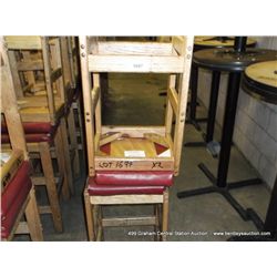 US WOOD RED TOPPED CUSHION BAR STOOL 29" 2X MONEY