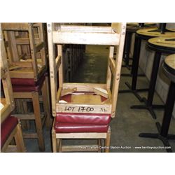 US WOOD RED TOPPED CUSHION BAR STOOL 29" 2X MONEY