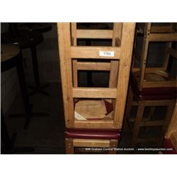 US WOOD RED TOPPED CUSHION BAR STOOL 29" 2X MONEY