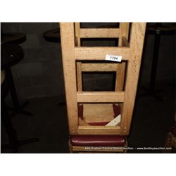 US WOOD RED TOPPED CUSHION BAR STOOL 29" 2X MONEY