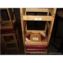 US WOOD RED TOPPED CUSHION BAR STOOL 29" 2X MONEY