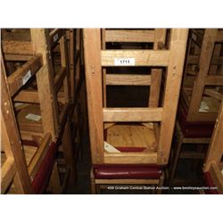 US WOOD RED TOPPED CUSHION BAR STOOL 29" 2X MONEY