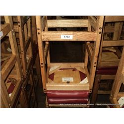 US WOOD RED TOPPED CUSHION BAR STOOL 29" 2X MONEY