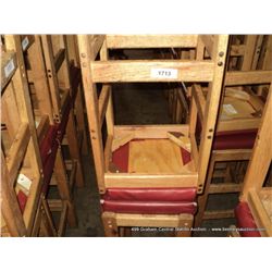 US WOOD RED TOPPED CUSHION BAR STOOL 29" 2X MONEY