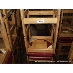 US WOOD RED TOPPED CUSHION BAR STOOL 29" 2X MONEY