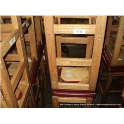 US WOOD RED TOPPED CUSHION BAR STOOL 29" 2X MONEY